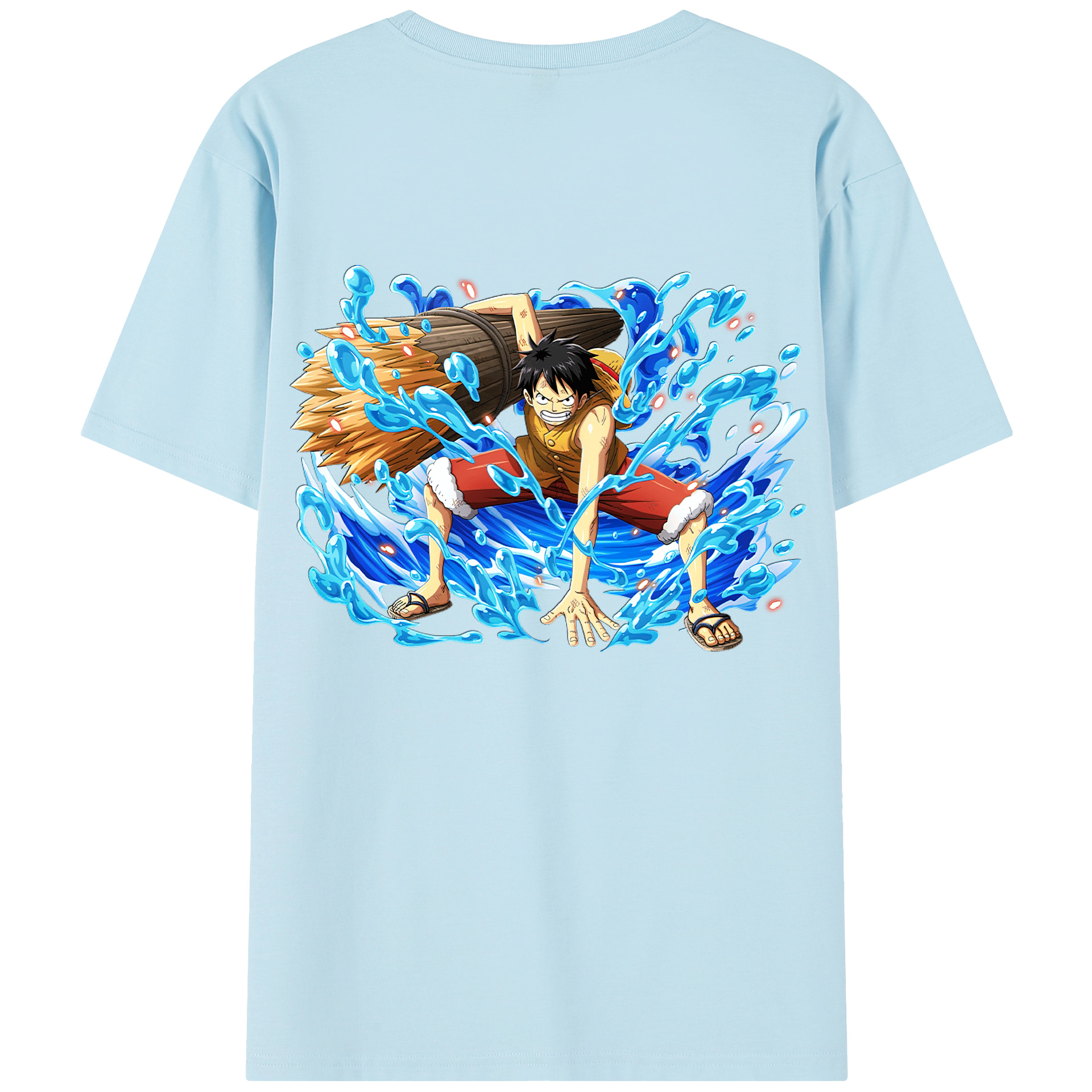ワンピース モンキー・D・ルフィ ONE PIECE Monkey D. Luffy 綿100％半袖Tシャツ（背面プリント）